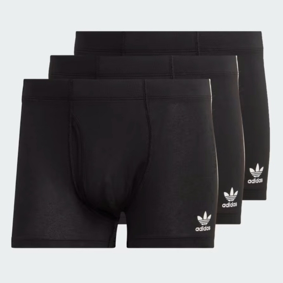 Adidas Men's 3 Pack Trunk Active Flex Cotton 3 Stripes Black Size Large - Picture 4 of 15
